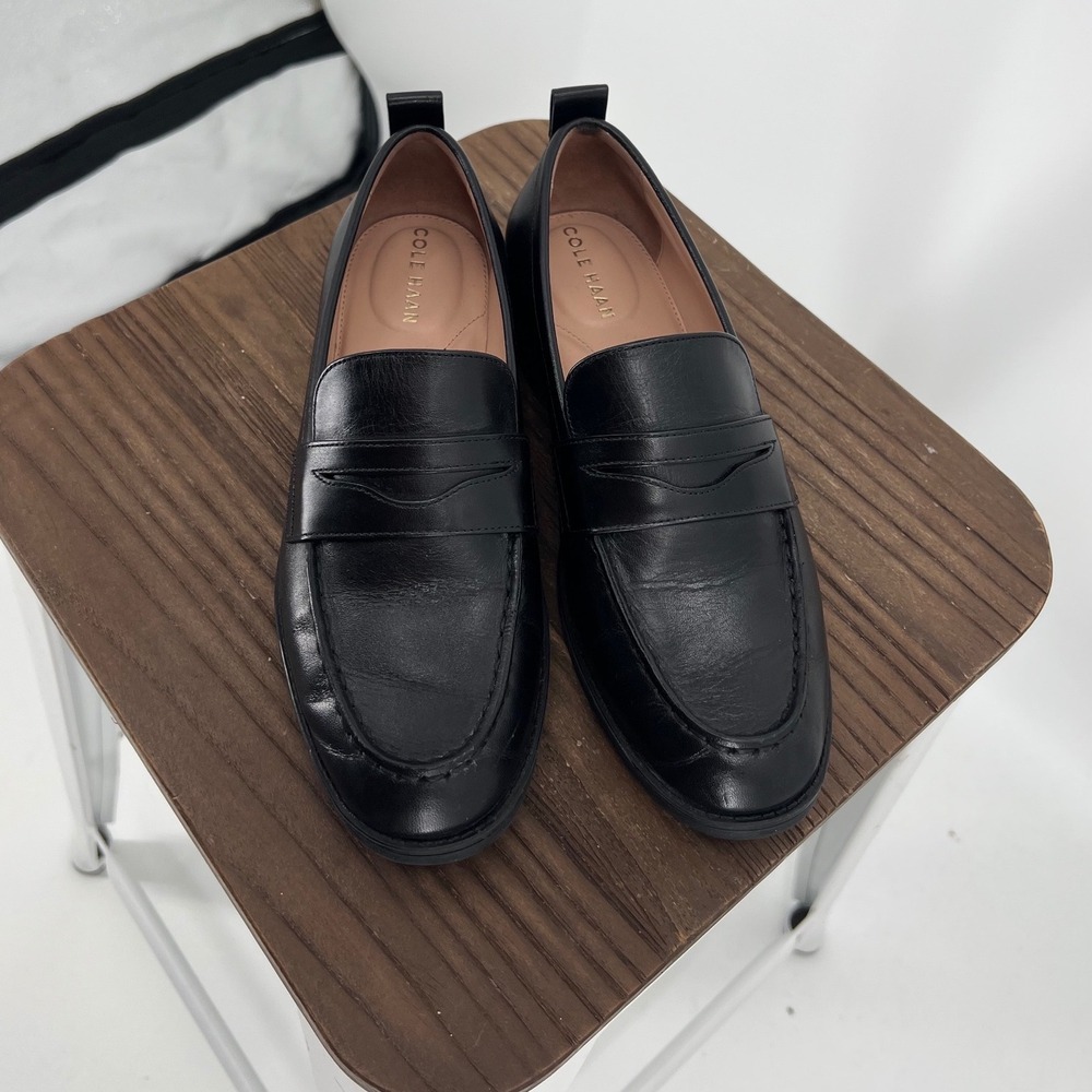 Cole Haan Grand 360 Black Leather Penny Loafers W28188 Womens 6B - Picture 2 of 7